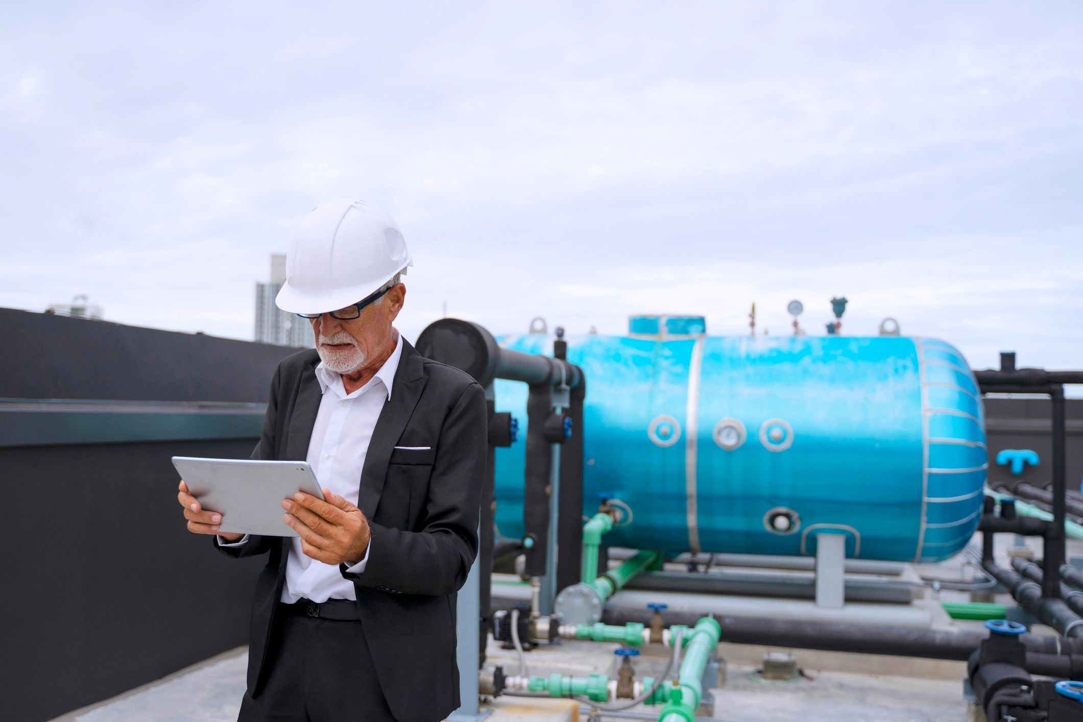 Engineer providing technical support on site